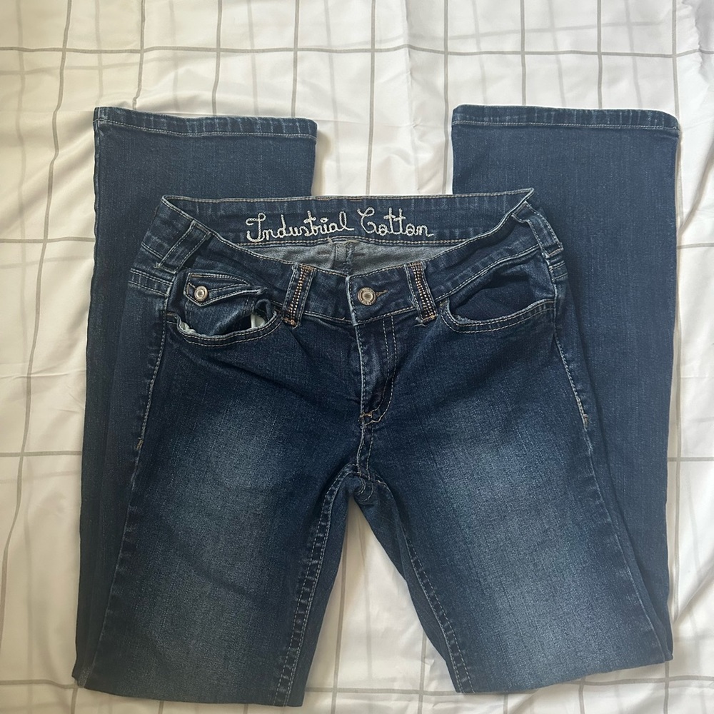 Industrial Cotton Low Rise Dark Wash Jeans Waist 30
